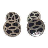 エルメス HERMES アヴァ カフリンクス カフス メタル ブラック シルバー メンズ【中古】【Aランク】