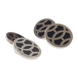 エルメス HERMES アヴァ カフリンクス カフス メタル ブラック シルバー メンズ【中古】【Aランク】