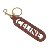 セリーヌ CELINE パンチング キーリング チャーム ロゴ 49I733DSD.04LU キーホルダー カーフ タン レディース【中古】【ABランク】