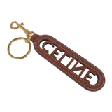 セリーヌ CELINE パンチング キーリング チャーム ロゴ 49I733DSD.04LU キーホルダー カーフ タン レディース【中古】【ABランク】