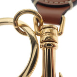 セリーヌ CELINE パンチング キーリング チャーム ロゴ 49I733DSD.04LU キーホルダー カーフ タン レディース【中古】【ABランク】