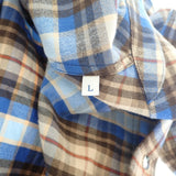 モンクレール MONCLER CAMICIA チェックシャツ トップス L H20912F00003_M2359 長袖シャツ コットン ベージュ ブルー メンズ【中古】【Aランク】