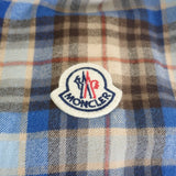 モンクレール MONCLER CAMICIA チェックシャツ トップス L H20912F00003_M2359 長袖シャツ コットン ベージュ ブルー メンズ【中古】【Aランク】