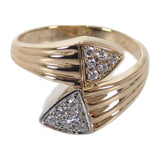 【中古】 デザイン ジュエリー リング K18ピンクゴールド Pt900プラチナ ダイヤモンド 8号 レディース【Aランク】