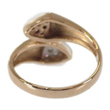 【中古】 デザイン ジュエリー リング K18ピンクゴールド Pt900プラチナ ダイヤモンド 8号 レディース【Aランク】