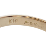 【中古】 デザイン ジュエリー リング K18ピンクゴールド Pt900プラチナ ダイヤモンド 8号 レディース【Aランク】