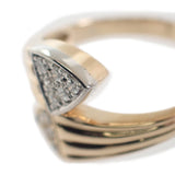 【中古】 デザイン ジュエリー リング K18ピンクゴールド Pt900プラチナ ダイヤモンド 8号 レディース【Aランク】