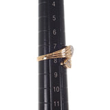 【中古】 デザイン ジュエリー リング K18ピンクゴールド Pt900プラチナ ダイヤモンド 8号 レディース【Aランク】