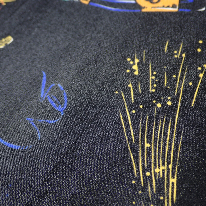 バレンシアガ BALENCIAGA セレブレーション プリント 36 半袖シャツ シルク ブラック メンズ【中古】【Aランク】