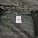 ベルルッティ Berluti スクリット ジップアップ L パーカー ウール レザー カーキ メンズ【中古】【Aランク】