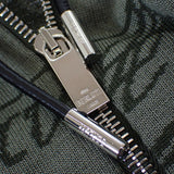 ベルルッティ Berluti スクリット ジップアップ L パーカー ウール レザー カーキ メンズ【中古】【Aランク】