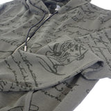 ベルルッティ Berluti スクリット ジップアップ L パーカー ウール レザー カーキ メンズ【中古】【Aランク】