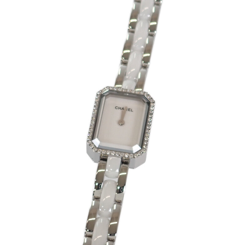 シャネル CHANEL プルミエール トリプルブレス H3059 腕時計 ステンレススチール セラミック ダイヤモンド クオーツ ホワイト文字盤 レディース【中古】【Aランク】