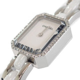 シャネル CHANEL プルミエール トリプルブレス H3059 腕時計 ステンレススチール セラミック ダイヤモンド クオーツ ホワイト文字盤 レディース【中古】【Aランク】