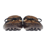 ルイヴィトン LOUIS VUITTON グロリアライン ドライビングシューズ フラット 34 モカシン パテントモノグラム モノグラム・リバースキャンバス ブラウン レディース【中古】【Aランク】