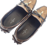 ルイヴィトン LOUIS VUITTON グロリアライン ドライビングシューズ フラット 34 モカシン パテントモノグラム モノグラム・リバースキャンバス ブラウン レディース【中古】【Aランク】