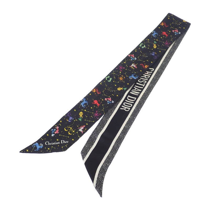 ディオール Dior ミッツァ 24PCO106I611 スカーフ シルク ブラック レディース【中古】【Aランク】