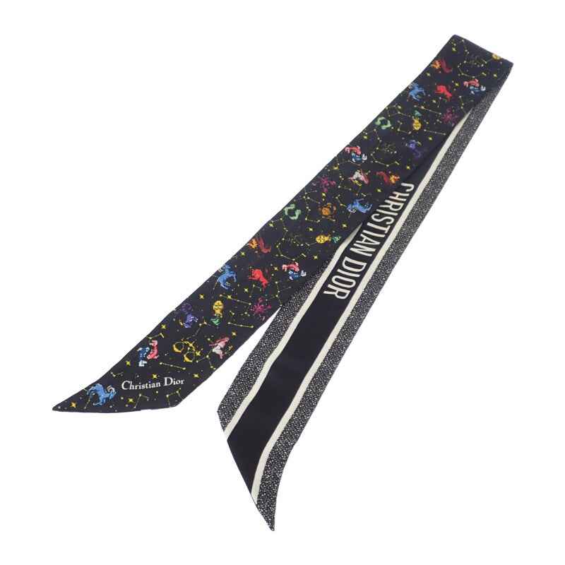 ディオール Dior ミッツァ 24PCO106I611 スカーフ シルク ブラック レディース【中古】【Aランク】