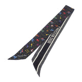 ディオール Dior ミッツァ 24PCO106I611 スカーフ シルク ブラック レディース【中古】【Aランク】