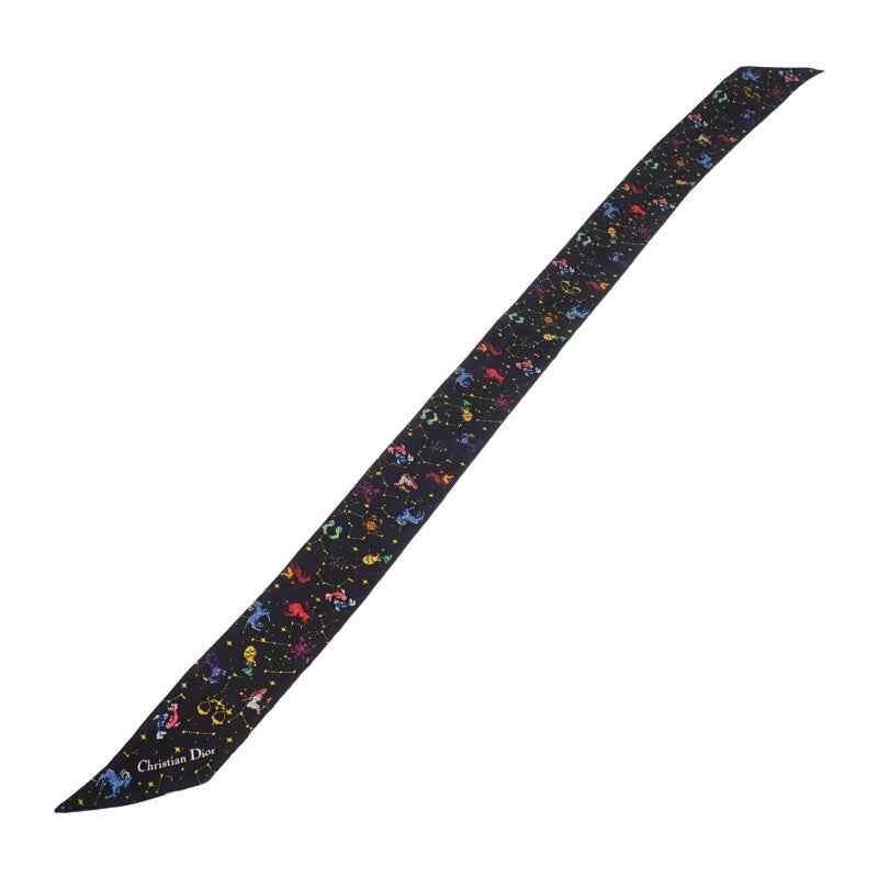 ディオール Dior ミッツァ 24PCO106I611 スカーフ シルク ブラック レディース【中古】【Aランク】