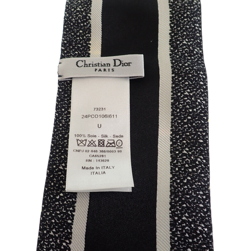 迪奧 Dior Mitzah 24PCO106I611 絲巾 絲綢 黑色 女士【二手】【A級品】