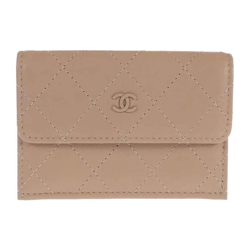 シャネル CHANEL スモールフラップ ウォレット AP3882_B16247_NW781 三つ折り財布 カーフ ベージュ レディース【中古】【Aランク】