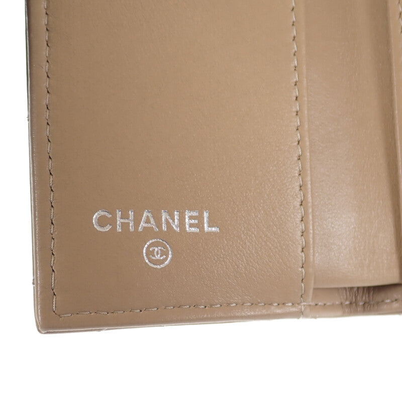 シャネル CHANEL スモールフラップ ウォレット AP3882_B16247_NW781 三つ折り財布 カーフ ベージュ レディース【中古】【Aランク】