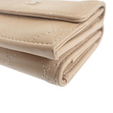 シャネル CHANEL スモールフラップ ウォレット AP3882_B16247_NW781 三つ折り財布 カーフ ベージュ レディース【中古】【Aランク】