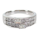 【Aランク】 デザインジュエリー リング K18ホワイトゴールド ダイヤモンド 12号 ダイヤモンド レディース【ISEYA】