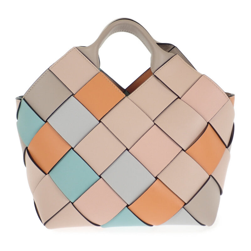 ロエベ LOEWE ウーブン バスケット A521T32X22 2WAYバッグ ショルダーバッグ カーフ マルチカラー レディース【中古】【Aランク】
