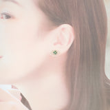 【中古】 デザインジュエリー フラワー ピアス K18イエローゴールド グリーン エメラルド ダイヤモンド レディース【Aランク】