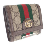 グッチ GUCCI オフィディア GG ウォレット 598662_96IWG_8745 二つ折り財布 レザー GGスプリーム ブラウン レディース【中古】【SAランク】