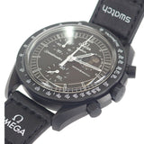 オメガ OMEGA スウォッチ SWATCH スピードマスター ミッション トゥ ザ ムーンフェイズ SO33B700 腕時計 セラミック ナイロン クオーツ ブラック文字盤 メンズ【中古】【Sランク】