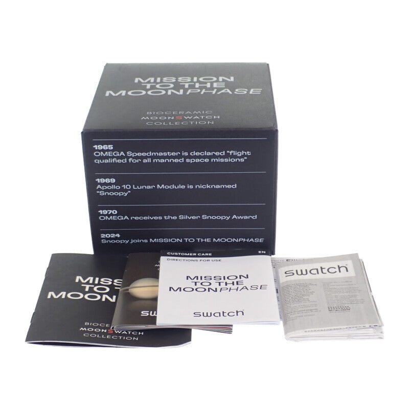 オメガ OMEGA スウォッチ SWATCH スピードマスター ミッション トゥ ザ ムーンフェイズ SO33B700 腕時計 セラミック ナイロン クオーツ ブラック文字盤 メンズ【中古】【Sランク】