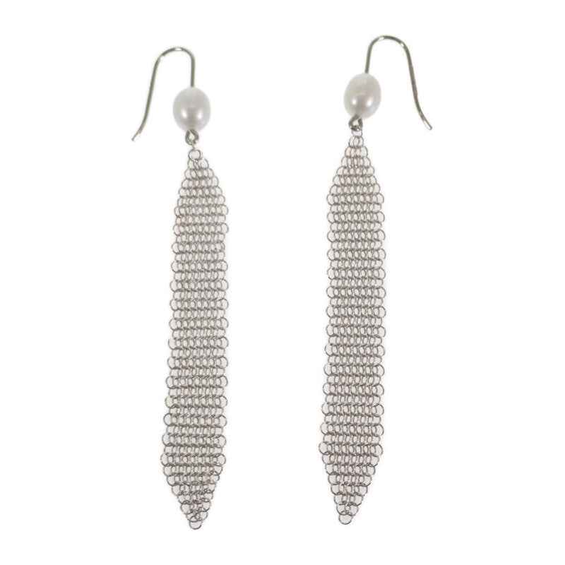 ティファニー TIFFANY&Co. メッシュ タッセル 60145952 ピアス シルバー925 パール レディース【中古】【Aランク】