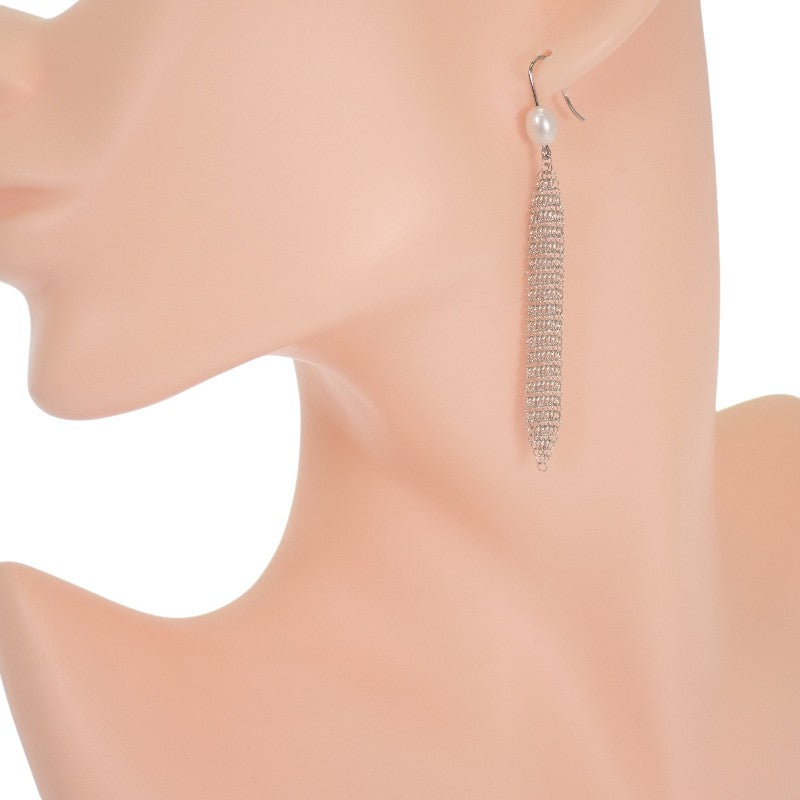 ティファニー TIFFANY&Co. メッシュ タッセル 60145952 ピアス シルバー925 パール シルバー レディース【中古】【Aランク】
