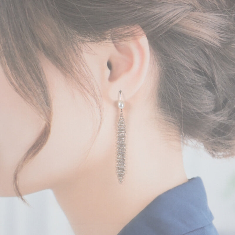 ティファニー TIFFANY&Co. メッシュ タッセル 60145952 ピアス シルバー925 パール レディース【中古】【Aランク】