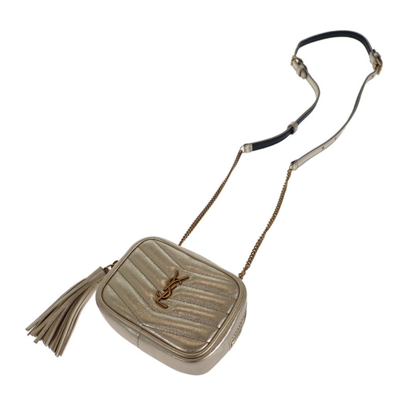 サンローラン SAINT LAURENT ベイビールー チェーンショルダーバッグ ポーチ 657495 ショルダーバッグ 2WAYバッグ レザー ゴールド ゴールド金具 レディース【中古】【Aランク】