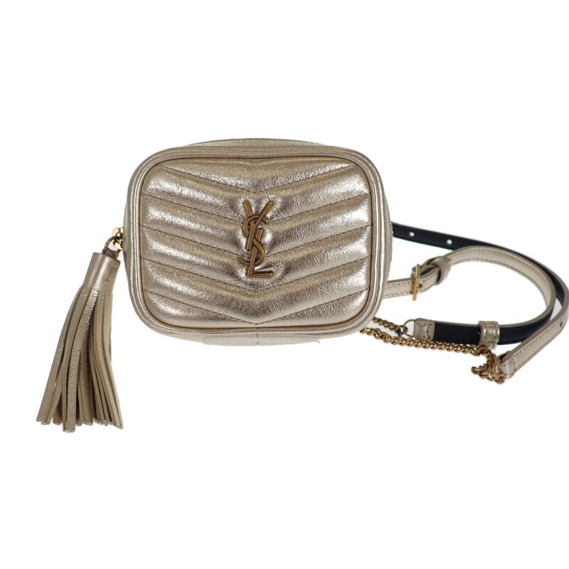 【Aランク】サンローラン SAINT LAURENT ベイビールー チェーンショルダーバッグ ポーチ 657495 ショルダーバッグ 2WAYバッグ レザー ゴールド ゴールド金具 レディース【ISEYA】