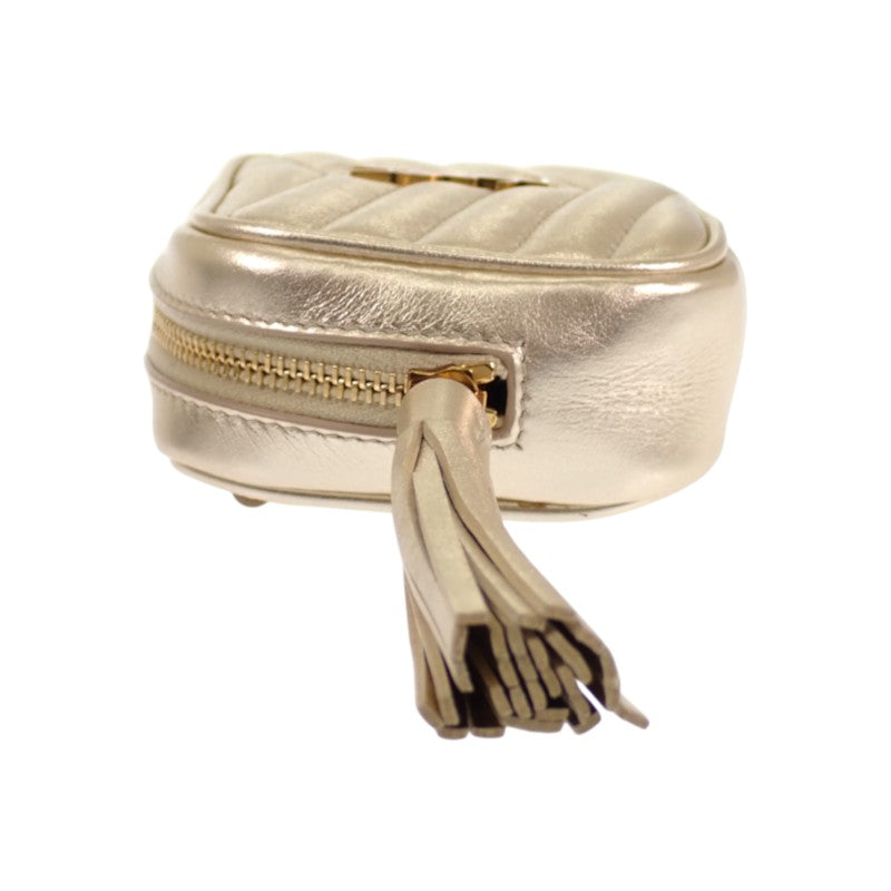 SAINT LAURENT 聖羅蘭 BABY LOUP 鍊帶肩背包 手拿包 657495 肩背包 皮革 金色 女款【中古】【A級品】