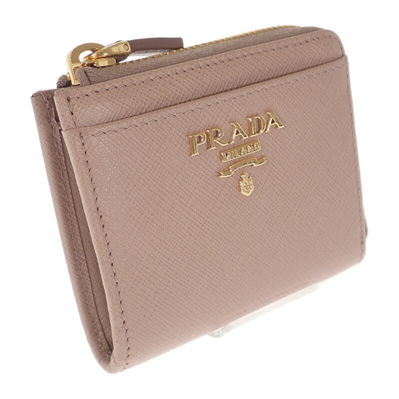 プラダ PRADA L字ファスナー 小銭入れ 1ML025 コインケース サフィアーノ シプリア ピンクベージュ レディース【中古】【Aランク】
