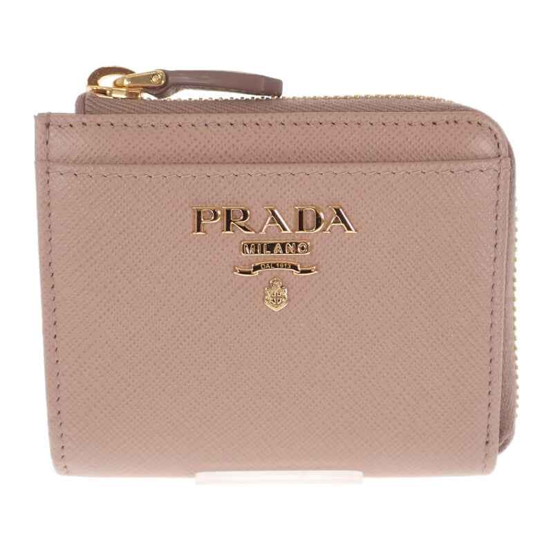 プラダ PRADA L字ファスナー 小銭入れ 1ML025 コインケース サフィアーノ シプリア ピンクベージュ レディース【中古】【Aランク】