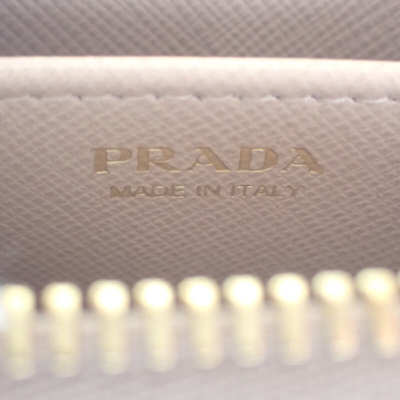 プラダ PRADA L字ファスナー 小銭入れ 1ML025 コインケース サフィアーノ シプリア ピンクベージュ レディース【中古】【Aランク】