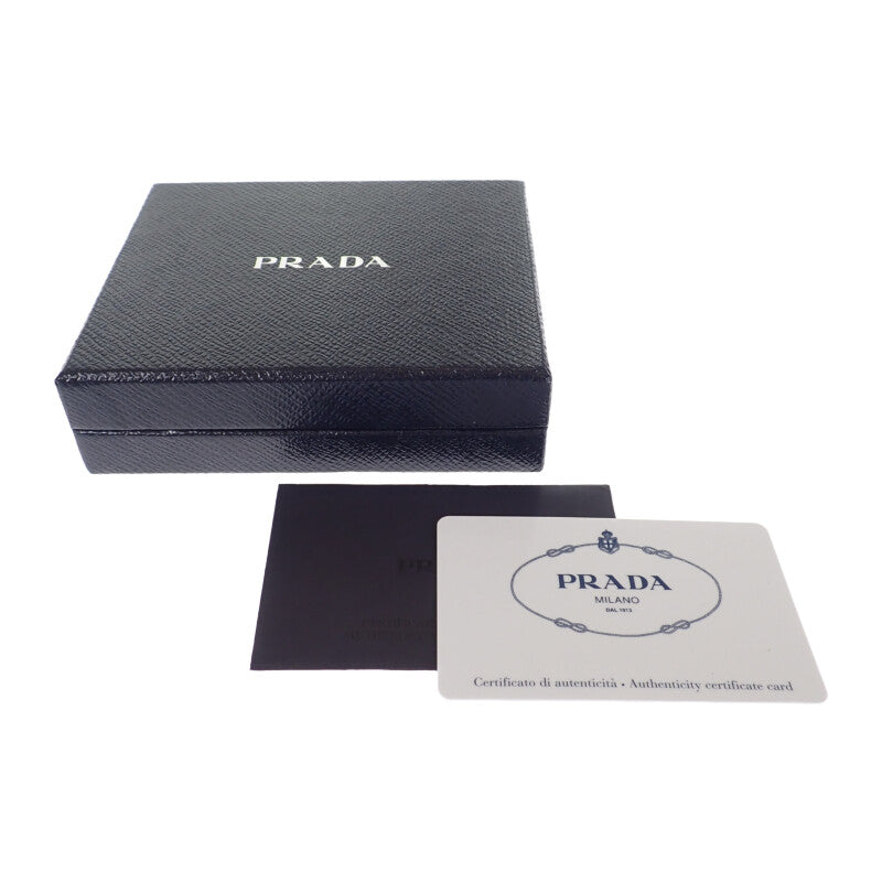 PRADA 普拉達 L形拉鍊 零錢包 1ML025 零錢夾 Saffiano Cipria 粉米色 女士【中古】【A級】