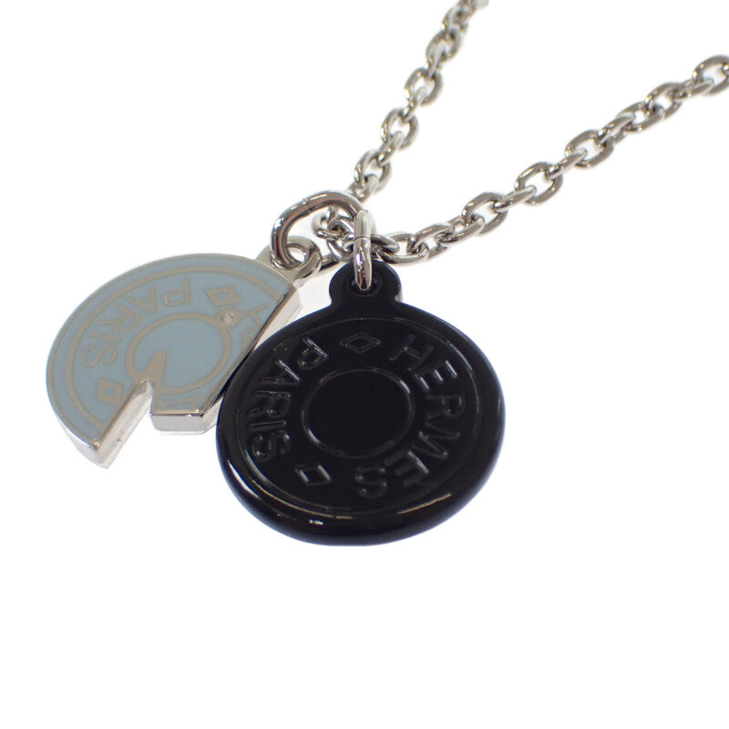 エルメス HERMES カルーゼル H077325 ネックレス メタル バッファローホーン シルバー ブルー ブラック レディース メンズ【中古】【SAランク】