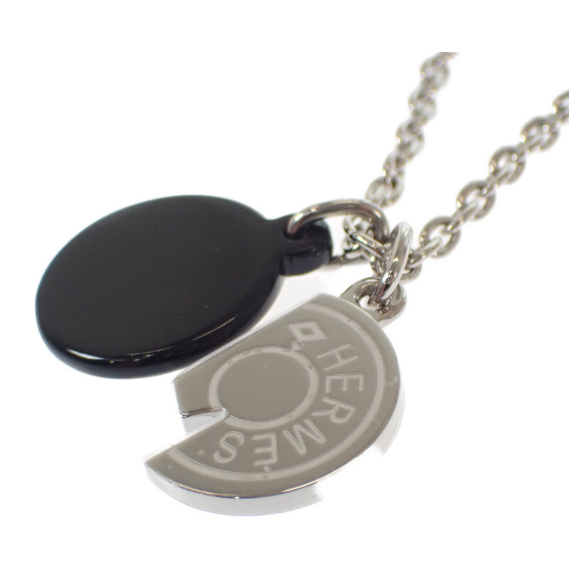 エルメス HERMES カルーゼル H077325 ネックレス メタル バッファローホーン シルバー ブルー ブラック レディース メンズ【中古】【SAランク】