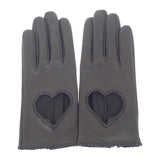 エルメス HERMES ハートグローブ H232012G01070 手袋 ラムスキン アニョー・グラッセ ブラック シルバー金具 7 レディース【中古】【Sランク】