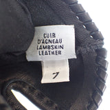 エルメス HERMES ハートグローブ H232012G01070 手袋 ラムスキン アニョー・グラッセ ブラック シルバー金具 7 レディース【中古】【Sランク】