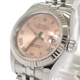 【中古】ロレックス ROLEX デイトジャスト 179174 腕時計 K18ホワイトゴールド ステンレススチール ピンク シルバー 自動巻き ピンク文字盤 レディース【Aランク】
