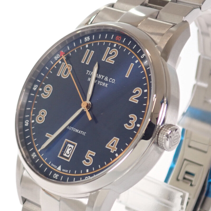 ティファニー TIFFANY&Co. CT60 3ハンド 34668299 腕時計 ステンレススチール 自動巻き ブルー文字盤 メンズ【中古】【Aランク】